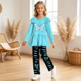 thumbnail image 2 of Gubotare Back to School Outfits for Teen Girls Adorable Girls' Top & Pants Set Slim Fit Pants Long Sleeve Sweatshirt School and Daily Wear Size 13-14 (Sky Blue,13-14 Years), 2 of 7