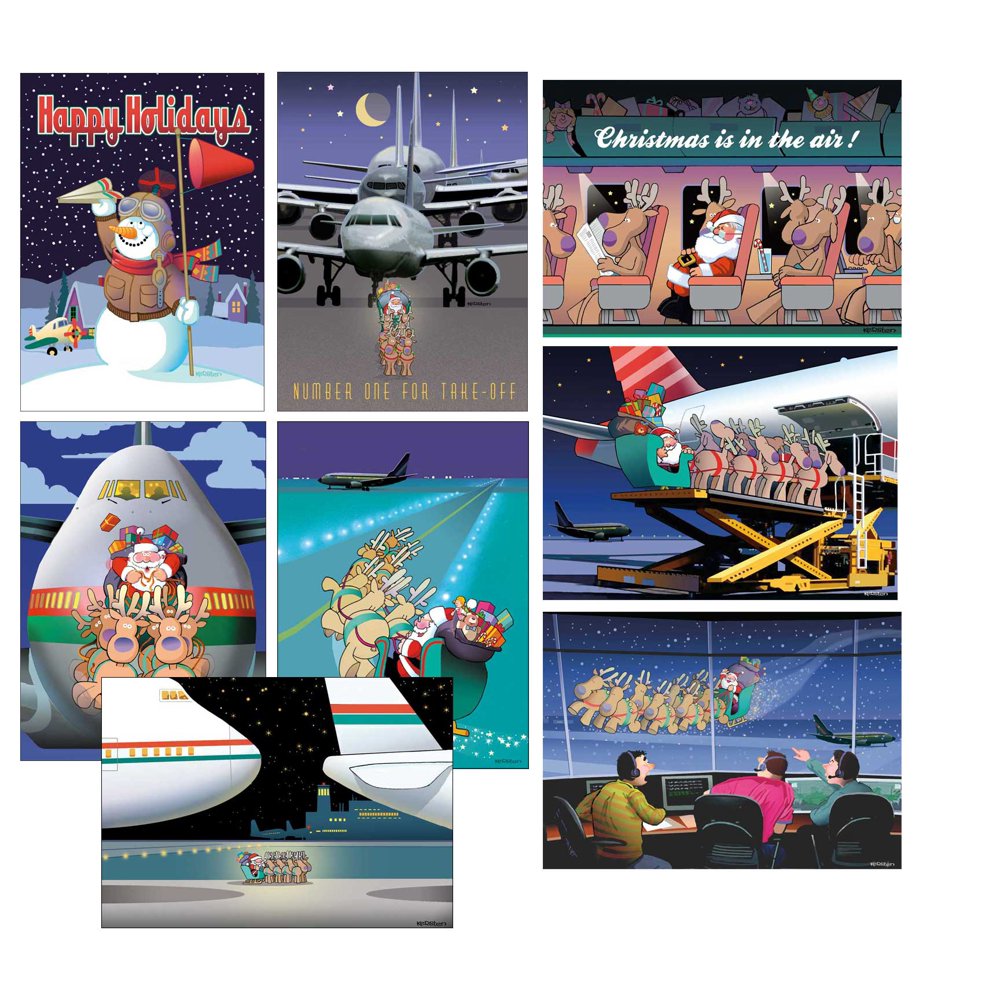 Airplane Christmas Cards 