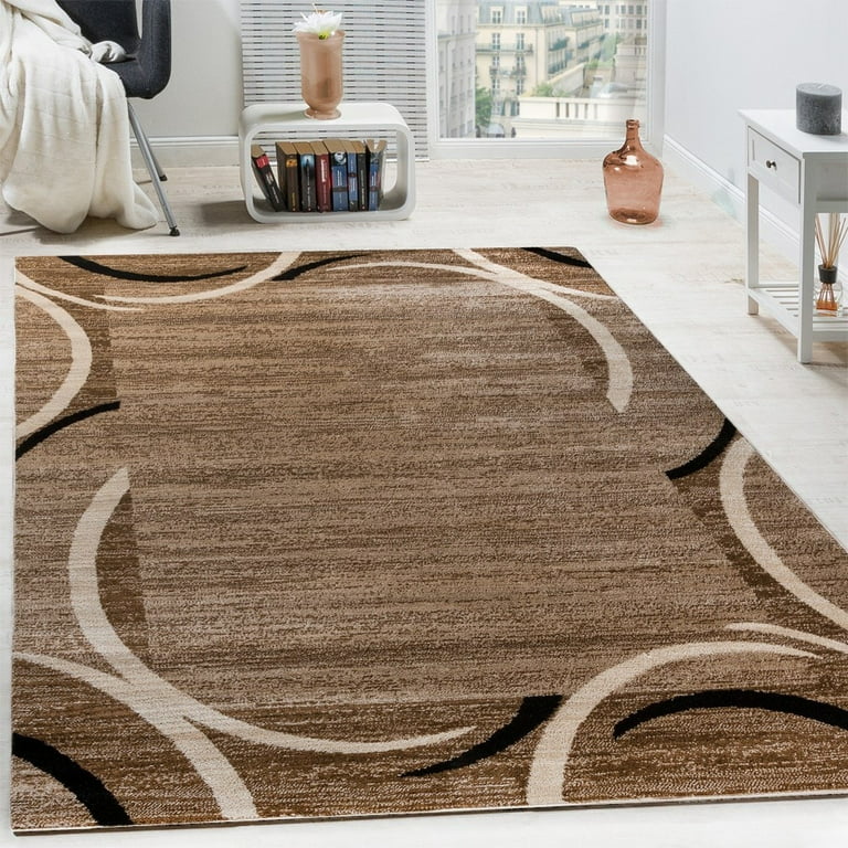 Paco Home Modern Area Rug for Living Room Classic Design with Border - 5'3 x 7'3 - Grey