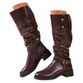thumbnail image 3 of Heel Knee High Riding Boots Solid High Top Footwear Fashionable Autumn Winter Women's, 3 of 8