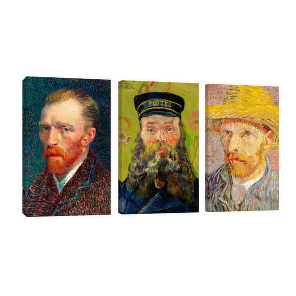 Cuadro Decorativo Tríptico Vertical Van Gogh Retratos Canvas Revolution Set De 3 Cuadros 25x38 cm