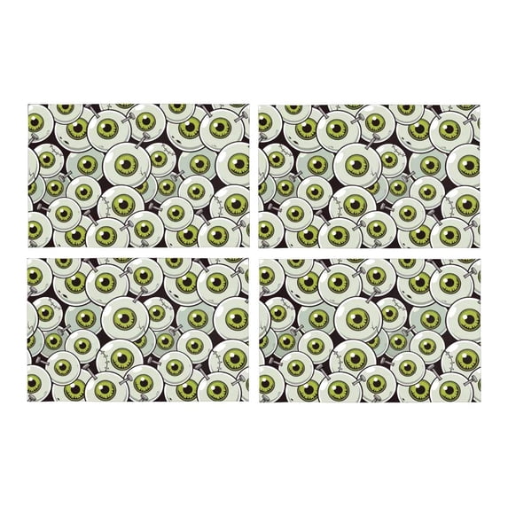 MKHERT Halloween Theme Eyeball Zombie Placemats Table Mats for Dining Room Kitchen Table Decoration 12x18 inch,Set of 4