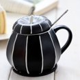 thumbnail image 4 of Ounissouiy Tazas de café de calabaza de Halloween, taza de leche con tapa, desayuno, avena, yogur, gran capacidad, suministros divertidos para Juegos de servir café y té Negro, 4 of 6