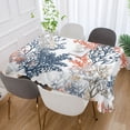 thumbnail image 2 of Yayeee Tablecloths for Rectangular Tables 60 x 60 inch Party Table Cover, White Sea Plants, 2 of 6