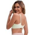 thumbnail image 2 of DARING DIVA Lace Trim V-Neck Wireless Bra Adjustable Spaghetti Straps Lift Up S Green, 2 of 6