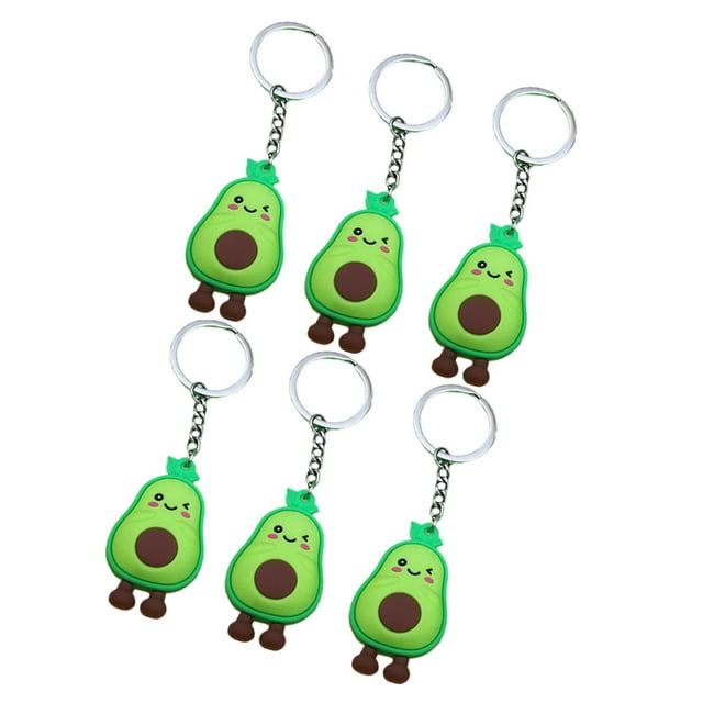 6Pcs Avocado Keychain Hanging Pendant Bag Decoration Creative Keychain Backpack Pendant for Women