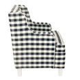 thumbnail image 3 of HomePop Wood and Cotton Plaid Pattern Kid's Tufted Wingback Chair in Black, 3 of 9