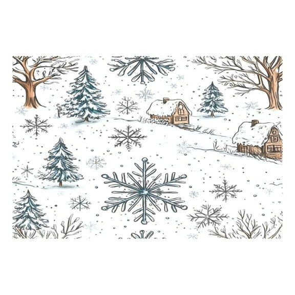 Winter 12x18in Heat-Resistant Non-Slip Place Mat, Durable and Wrinkle-Resistant
