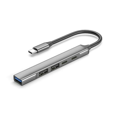Necvior Aluminum Type C Hub 5 in 1 Hub with Type C Ports and USB 3.0/2.0 Port for PC