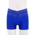 thumbnail image 5 of Oyolan Girls Ballet Dance Shorts Gymnastics Sports Bottom Figure Skating Shiny Rhinestone Shorts Royal Blue 12, 5 of 7