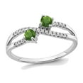 thumbnail image 1 of 1/5 Carat (ctw) Two Stone Peridot Ring in 14K White Gold, 1 of 4