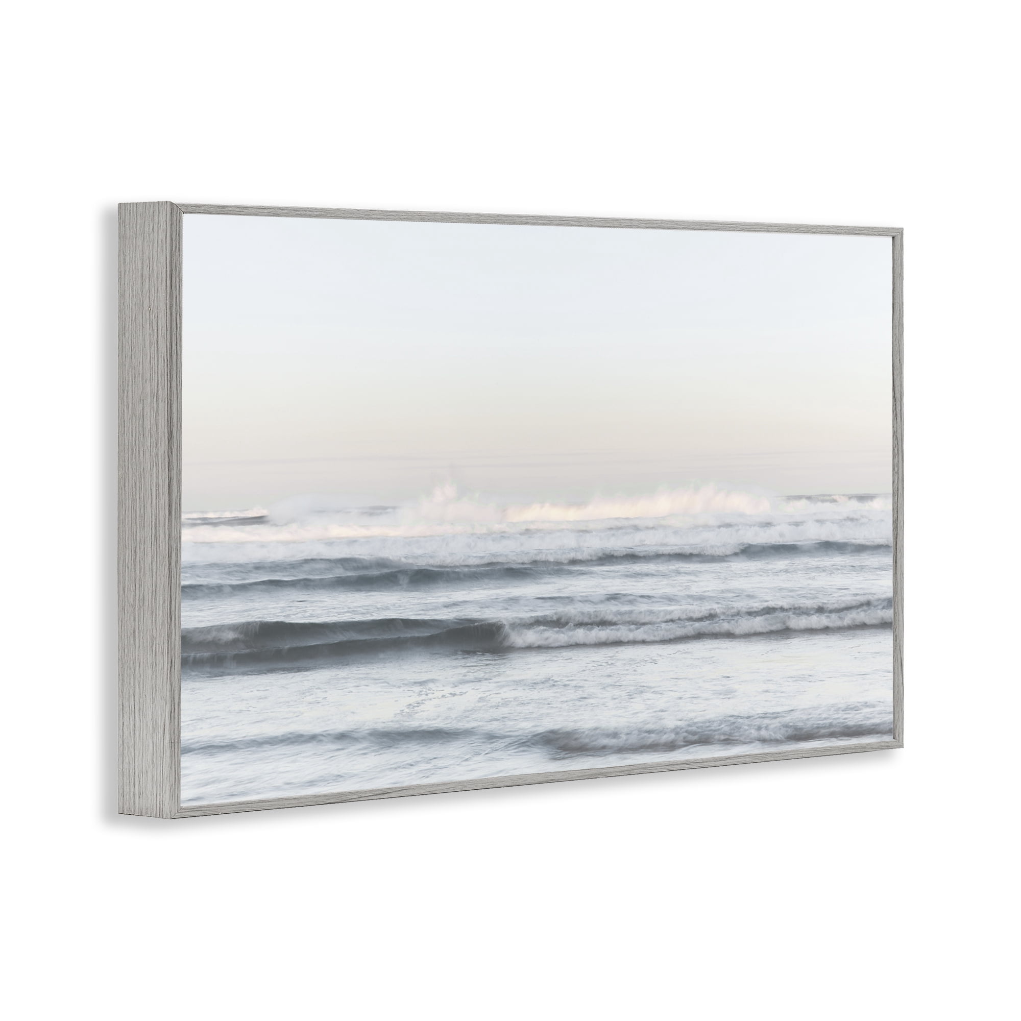 Stupell Industries Serene Ocean Waves Calmness Gray Framed Giclee Art, design by Melissa McClain