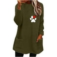 thumbnail image 2 of DPTALR Blouse à Manches Longues pour Femmes, Col Rond, Ample, Imprimée, avec Poche, Chaude, pour l'Hiver, 2 of 4