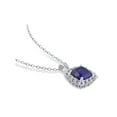 thumbnail image 4 of 3.70 Carat (Ctw) Lab-Created Blue and White Sapphire Pendant Necklace in Sterling Silver with Chain for Women, 4 of 6
