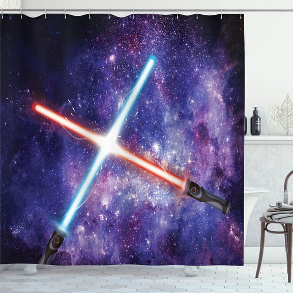 Ambesonne Galaxy Shower Curtain, Theme, 69"Wx84"L, Purple Blue and Black