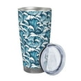 thumbnail image 2 of Bingfone Ocean Waves for 20 Oz Stainless Steel Travel Mug Double Wall Water Coffee Cup for Home,Office, Outdoor Works Great for Ice Drinks and Hot Beverage-Without Straw, 2 of 8