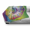 thumbnail image 3 of Astrology Soft Flannel Fleece Throw Blanket, Hippie Style Rainbow Colored Stars Backdrop with Horoscope Signs Image, Cozy Plush for Indoor and Outdoor Use, 60" x 80", Multicolor, by Ambesonne, 3 of 6