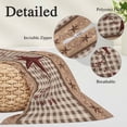 thumbnail image 2 of Texas Star Vintage Pillow Covers, Linen Long Throw Pillow Case, Brown Checkered Berry Farmhouse Holiday Pillow Protector Decorative Cushion Cover for Living Room/Bedroom 20" x 26", 2 of 8