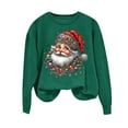 thumbnail image 4 of Sakmal Green No Hoodie Womens Sweatshirts Holiday Christmas Trendy Sweatshirts Casual Santa Claus Long Sleeve Shirts, 4 of 5