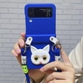 thumbnail image 5 of Cute Case Compatible with Samsung Galaxy Z Flip 3 with Lanyard Hinge Protection Folding Cat Case for Girls-Blue, 5 of 6