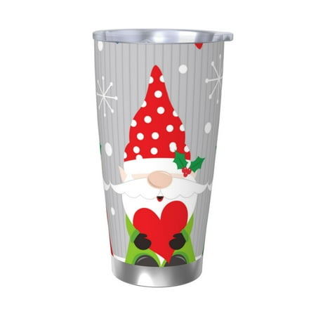 

KLL Merry Christmas Gnome1 Print 40oz Stainless Steel Insulated Car Cup with Spillproof Lid - Keep Your Drink Hot or Cold on the Go-Without Straw