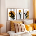thumbnail image 2 of Boho Abstract Wall Art Set of 3 Prints, Dark Green Leaves Botanical Art Decor, Mustard Yellow Black Geometric Lines Abstract Art Posters, Scandi Art, Mid Century Prints, No Frame, 2 of 4
