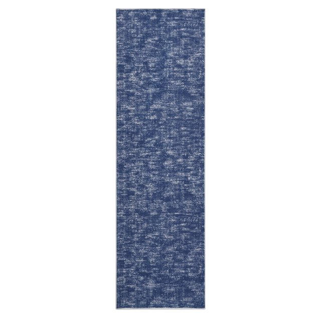 GlowSol 2'3" x 8' Machine Washable Runner Rug Contemporary Soild Runner Rug Indoor Low-Pile No-Slip Rug for Hallway Laundry Kitchen, Blue