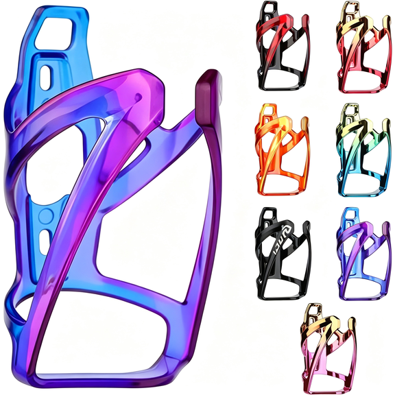 RIONIMA Bike Water Bottle Holder,Ultra-Light Bike Cup Holder with Screws,Bike Accessories for Adults& Kids,Cycling Bike Water Bottle Cages for Road, Mountain Bike (Blue Purple)