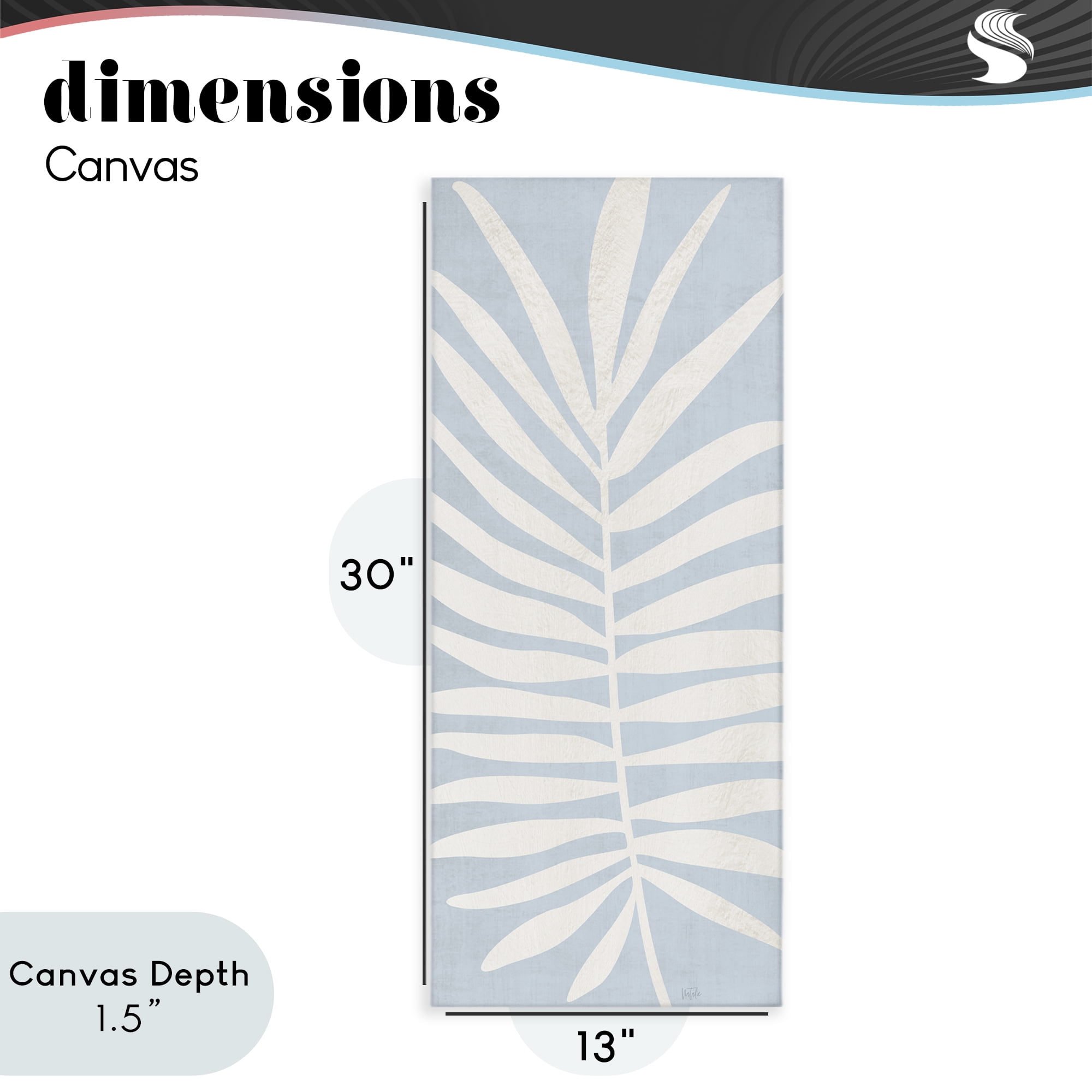 Stupell Industries Leaf Silhouette on Sky Blue Canvas Wall Art, design by Natalie Carpentieri