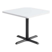 KFI Studios 36in Square Dining Table - White Top - Black Base