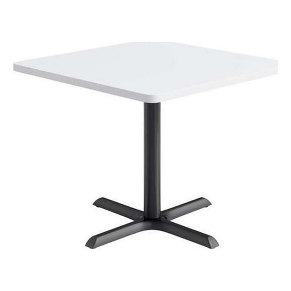 KFI Studios 36in Square Dining Table - White Top - Black Base