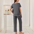 thumbnail image 3 of Naittoop Women's Pajama Sets Short Sleeve Pj Sets with Long Pants 2 Piece Lounge Sets Soft Summer Sleepwear, 3 of 4
