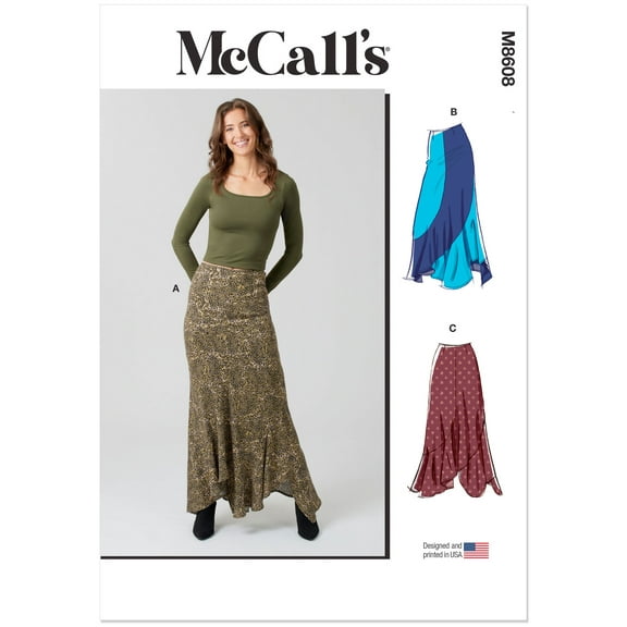 McCall's Sewing Pattern 8608 - Misses' Asymmetric Skirt, Size: Y5 (18-20-22-24-26)