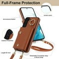 thumbnail image 5 of Phone Case for Samsung Galaxy S22 Plus S22+ 5G Wallet Cover with Screen Protector and Ring Stand Credit Card Holder Slot Crossbody Strap Cell S22+5G S22plus 22S + S 22 22+ Women Girl Men Brown, 5 of 13