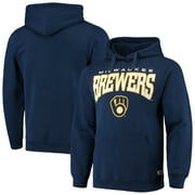 Men's Stitches Navy Milwaukee Brewers Team Logo Pullover Hoodie