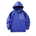thumbnail image 3 of WOYY Infant Boys Athletic Zip Up Hoodie Solid Casual Hooded Sweatshirt, Sizes 18-24M, 3 of 4