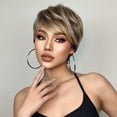 thumbnail image 3 of BERON Brown Wig Short Straight Wig With Bangs for Women Heat Resistant Synthetic Hair Wigs for Daily Use, 3 of 9