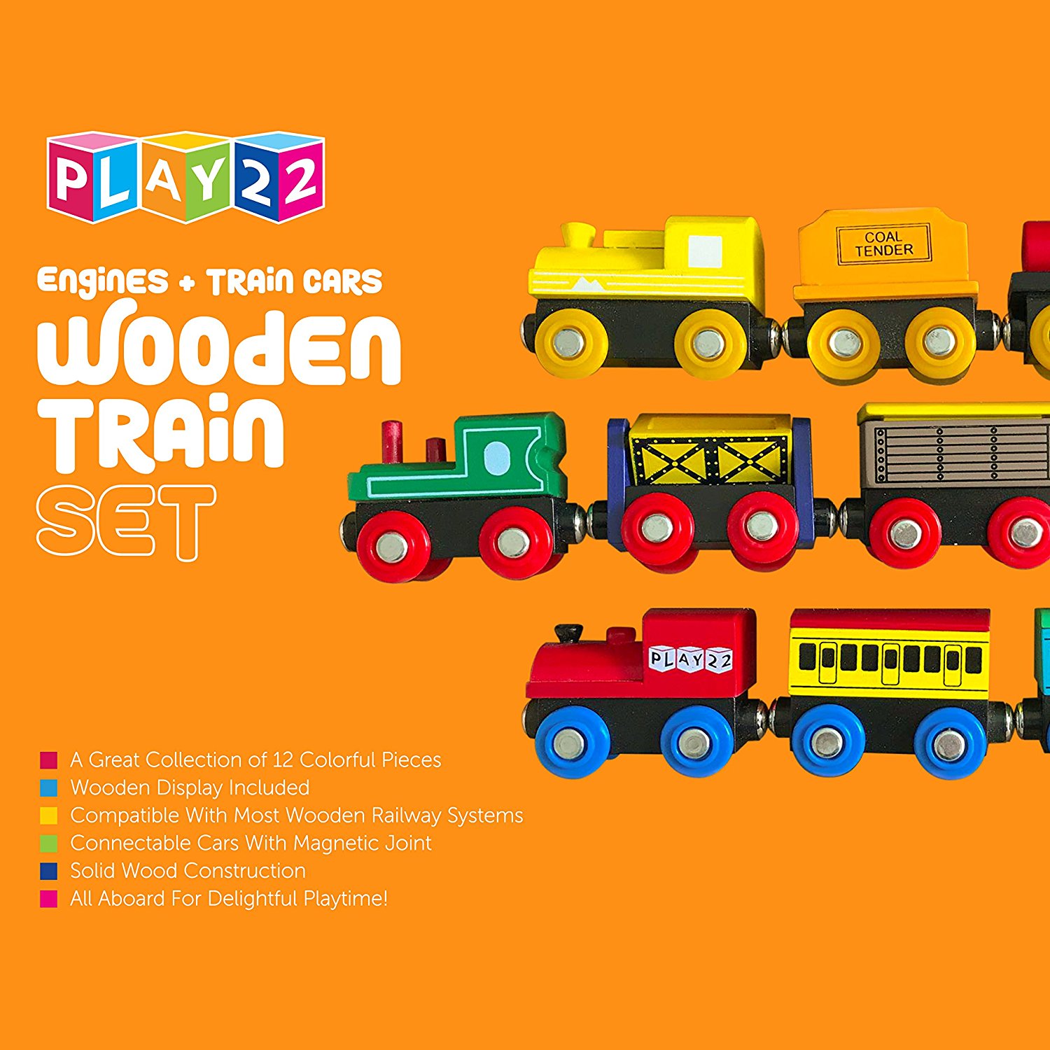 play 22 wooden train set