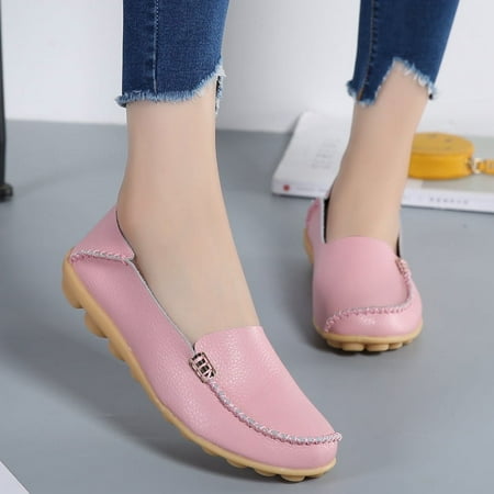 DUOYANGJIASHA Women s Comfortable Loafers Casual Round Toe Moccasins Wild Driving Flats Soft Walking Shoes Women Slip On-34