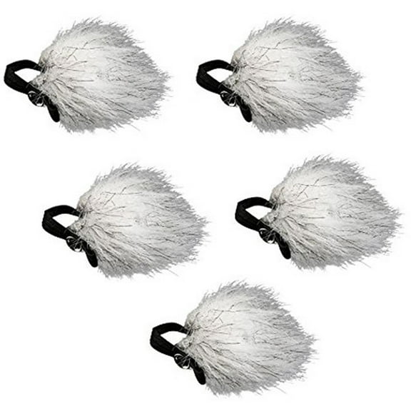 Movo Photo WS10n Universal Furry Outdoor Microphone Windscreen Muff for All Lavalier Microphones, Light Gray, 5-Pack
