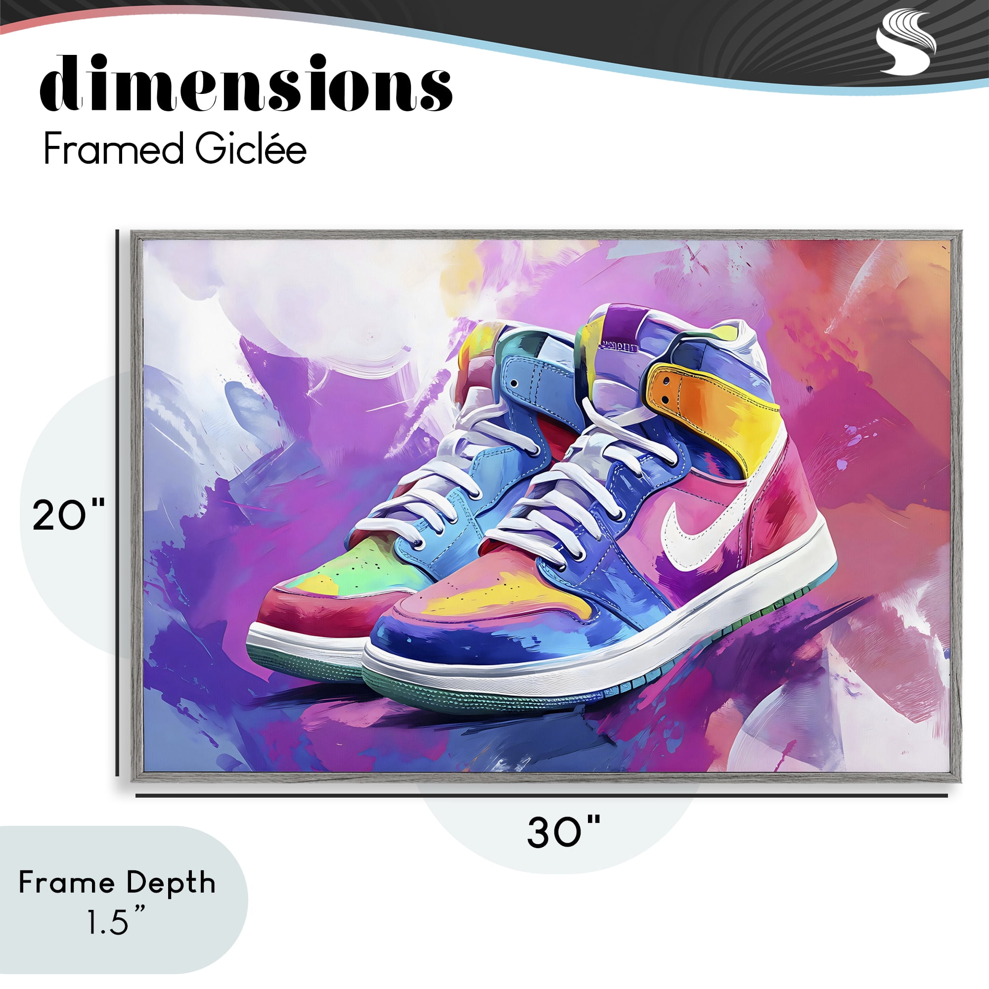 Stupell Industries Stylish Vintage Sneakers Gray Framed Giclee Art, design by Creative Studio