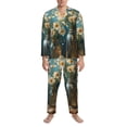 thumbnail image 3 of Balery Delicate White Daisy Jars Pijama para Hombre de Dos Piezas con Manga Larga, Conjunto de Dormir y Descanso Suave con Bolsillos-XX-Large, 3 of 7