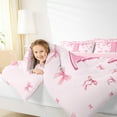 thumbnail image 4 of jejeloiu Personalized Letter T Bedding Comforter Set,Monogrammed Theme Twin Comforter Sets,Ribbon Bow Knot Bedding Set,Ultra Soft Bedroom Decor Reversible,2-Piece, 4 of 8