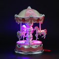 thumbnail image 2 of PENGXIANG Romantic Crown Music Box Emit Clockwork Carousel Kid Birthday Gift(Pink), 2 of 6