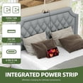thumbnail image 4 of Uforic Queen Upholstered Velvet Bed Frame with Storage Drawers & Charging Station, Gray, 4 of 6