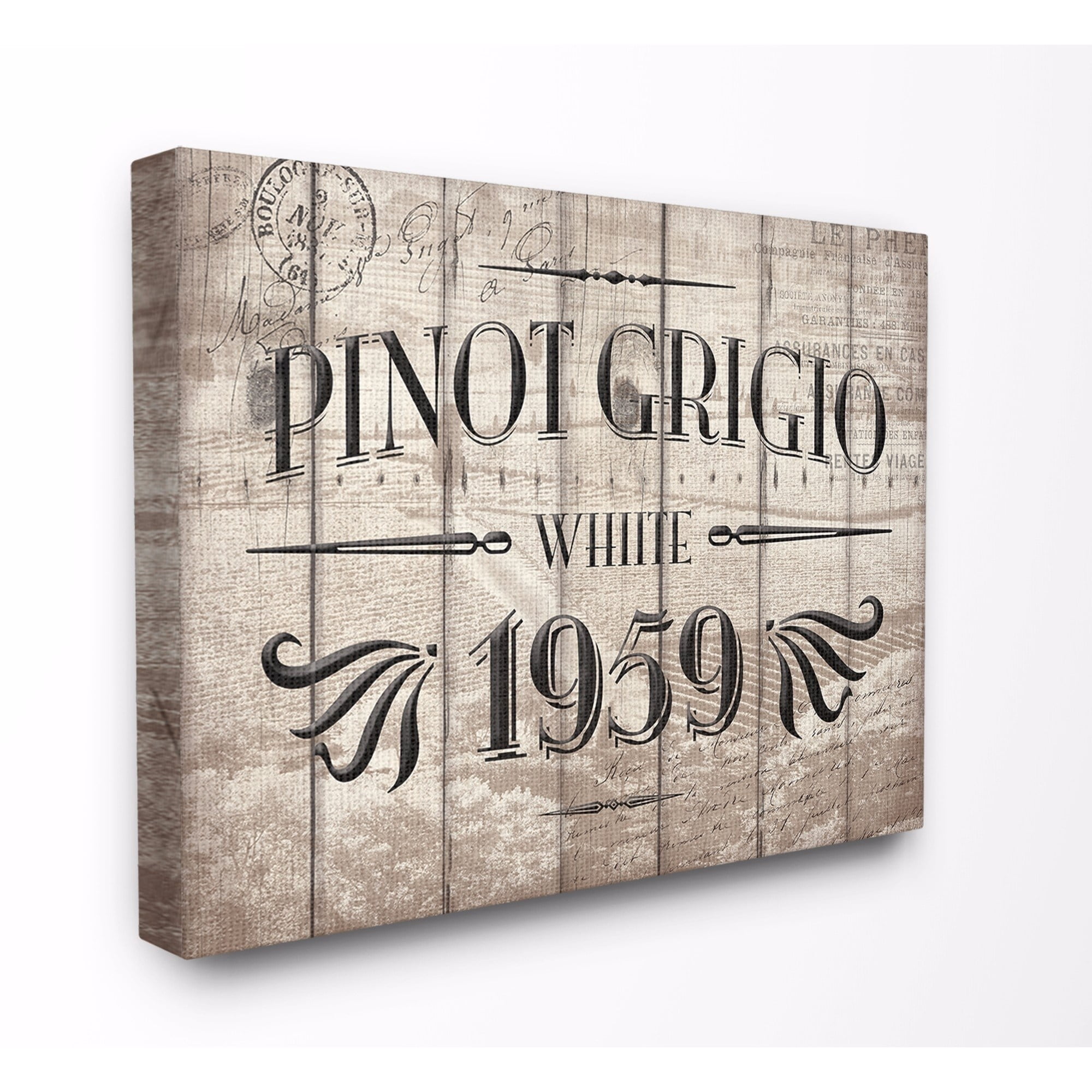 Winston Porter 'Vintage Pinot Grigio Barrel Label' Textual Art Wall Plaque