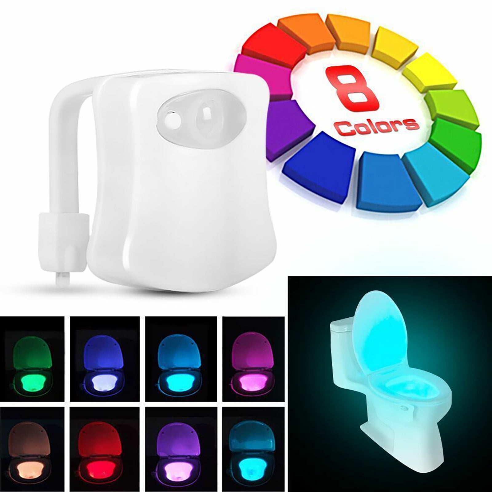 Ycolew Cleareance Wall Lights Led Lights LED Toilet Night Light, LED Light,  Funny 8-color Night Light In Changing Room, Additional Toilet Bowl Seat,  Perfect Decorative Gadget For Father, Adults, Chil 