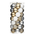 thumbnail image 1 of 50pzs 6cm Esferas Belug Navideñas Fiesta Adornos Arbol Navideñas Oro Blanco, 1 of 5
