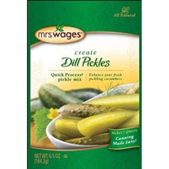 Mrs. Wages Dill Pickle Mix Spice Level and Food Form 6.5 oz Plastic Jar
