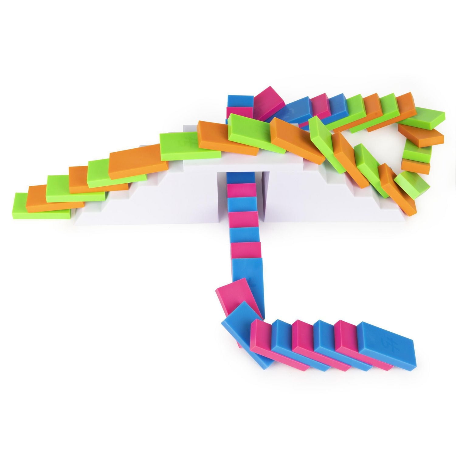 H5 Domino Creations 100-Piece Neon Set by Lily Hevesh, for Families and Kids Ages 5 and up
